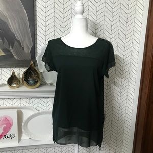 French Connection dark green short sleeve top